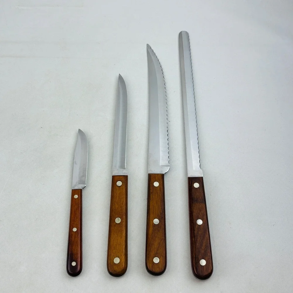 Case Cutlery 4 Knife Set Miracl-Edge Stainless Wood Paring Boning Carving Bread